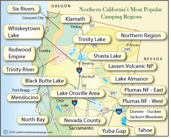 Northern California Campgrounds Map - California's Best Camping