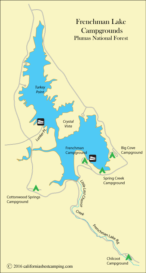 map of Frenchman Lake, CA