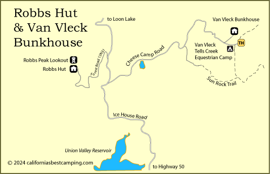 Robbs Hut and Van Vleck Bunkhouse mpa, Eldorado National Forest, CA