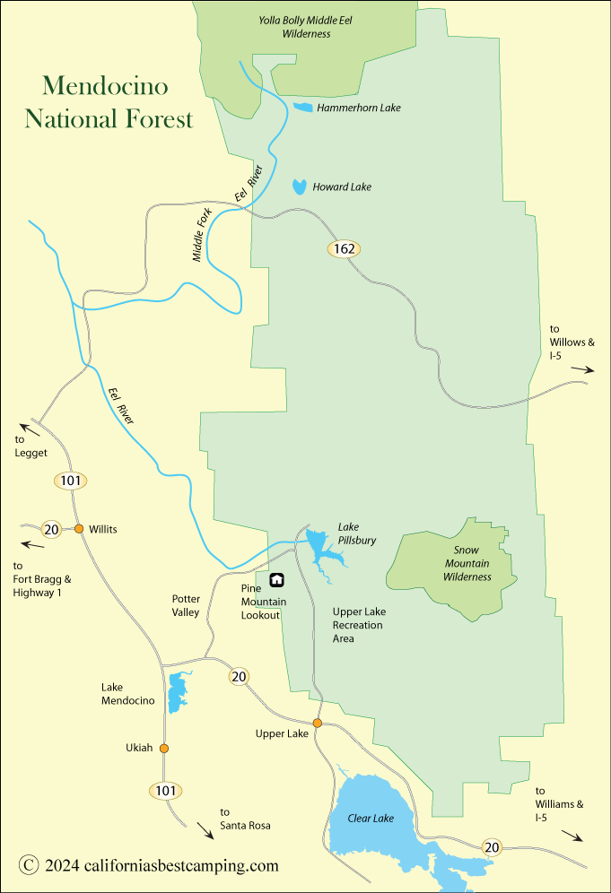 Mendocino National Forest Map