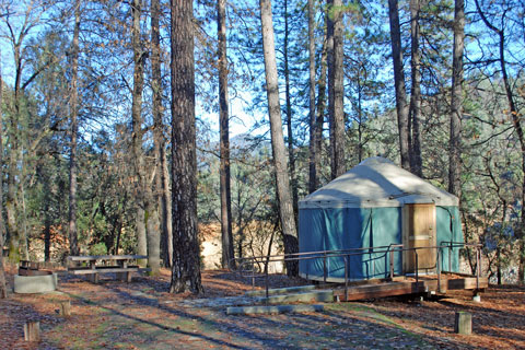 Yurt at Lakeshore East Campground at Shasta Lake