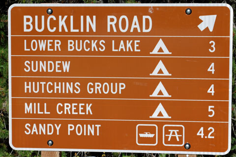 Bucks Lake sign, Plumas National Forest, CA