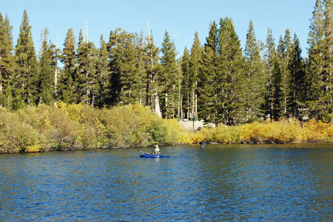 float fishing in Lake Mary, Mammoth Lakes, CA