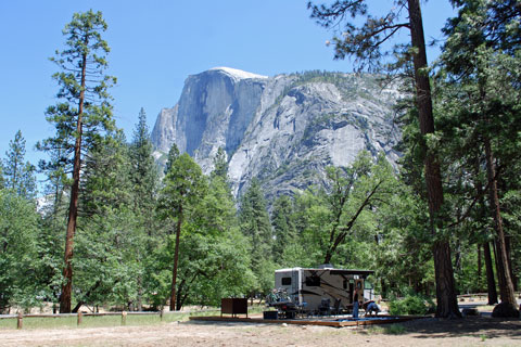 campsite in Lower Pines Campground, Yosemite National Park