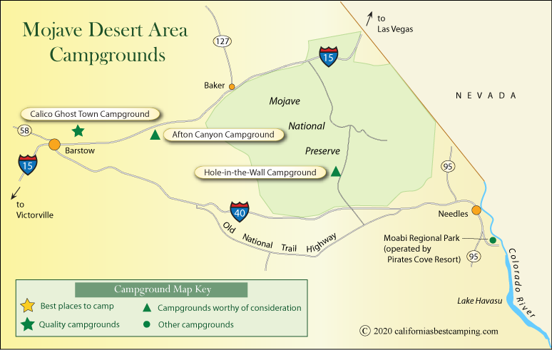Mojave Desert Camping Map