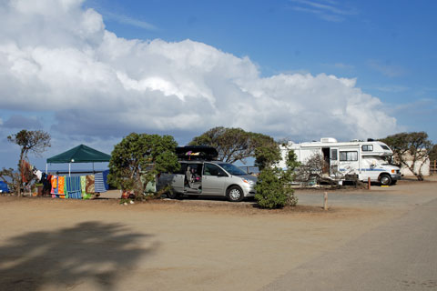 San Elijo State Beach campground, San Diego County, CA