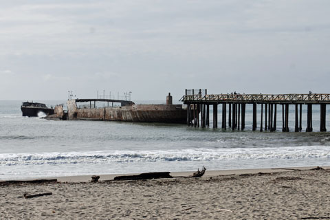 Concrete ship at Seacliff State Beach, CA
