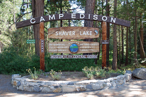 Camp Edison sign at Shave Lake, CA
